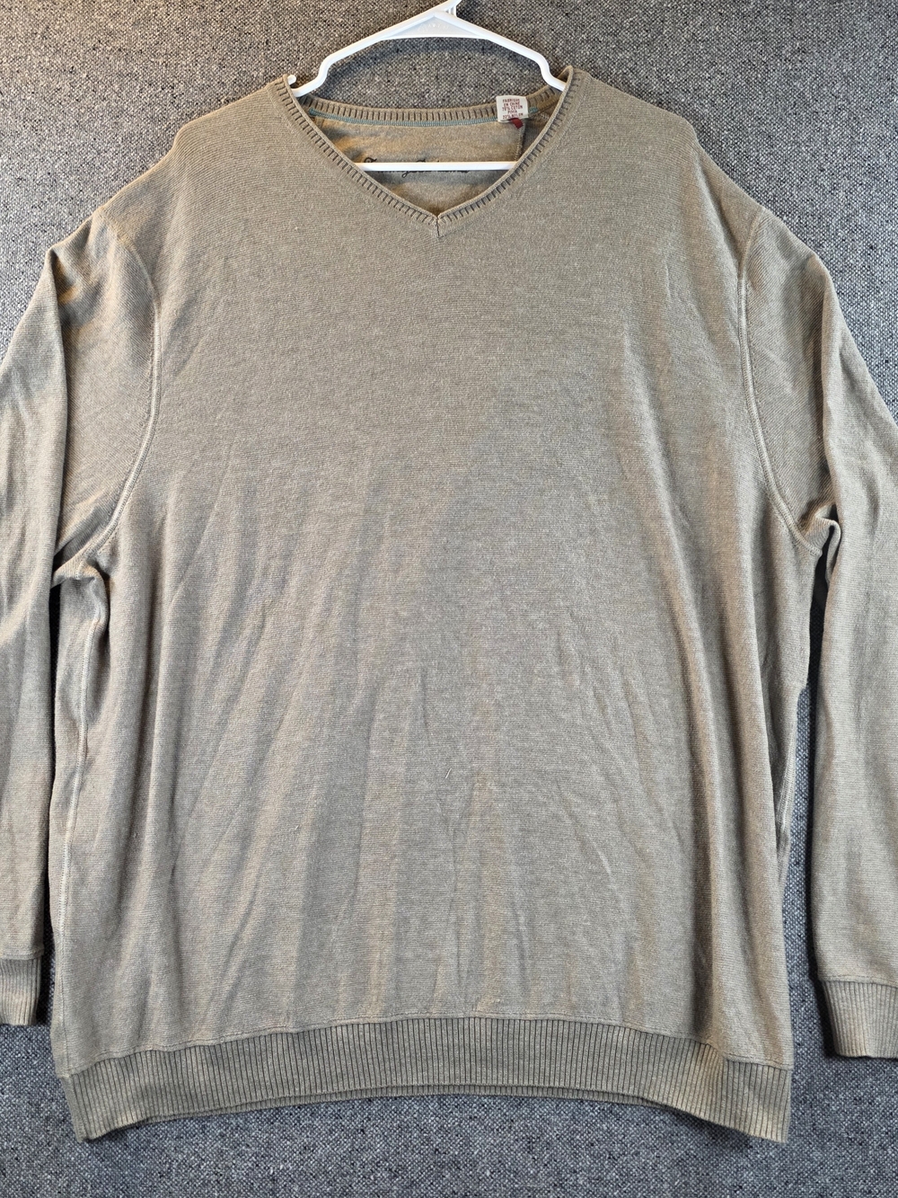 Tommy Bahama Men's XXL Pima Cotton Blend V-Neck Sweater Pullover Gray Taupe